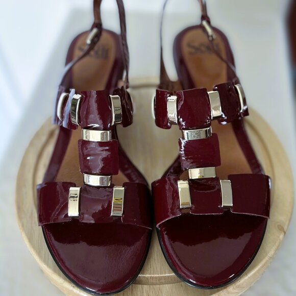 Sofft Women's Patent Leather Marron Open-Toe Sandal- Size 9.5 - Picture 1 of 6